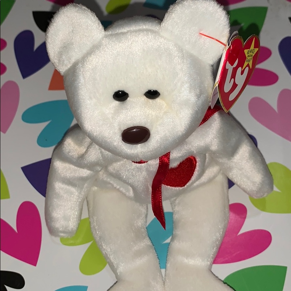 TY beanie baby Valentino brown nose.Error tagdates